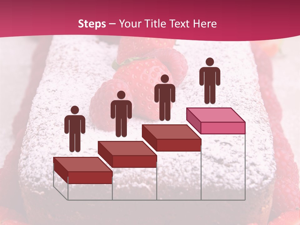 A Piece Of Cake With Strawberries On Top Of It PowerPoint Template