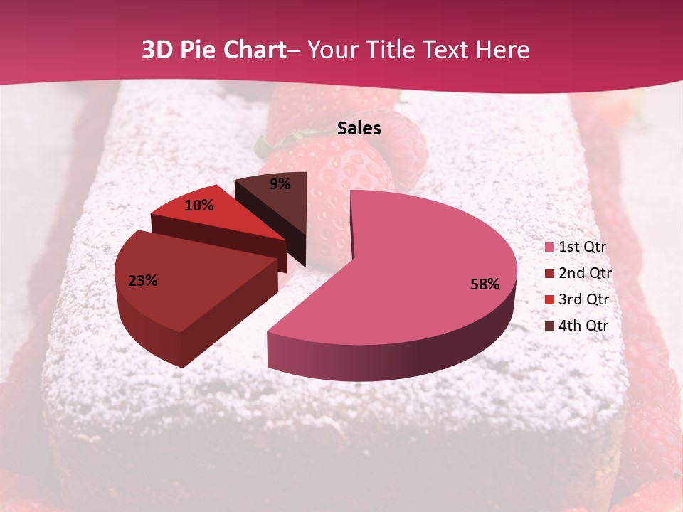 A Piece Of Cake With Strawberries On Top Of It PowerPoint Template