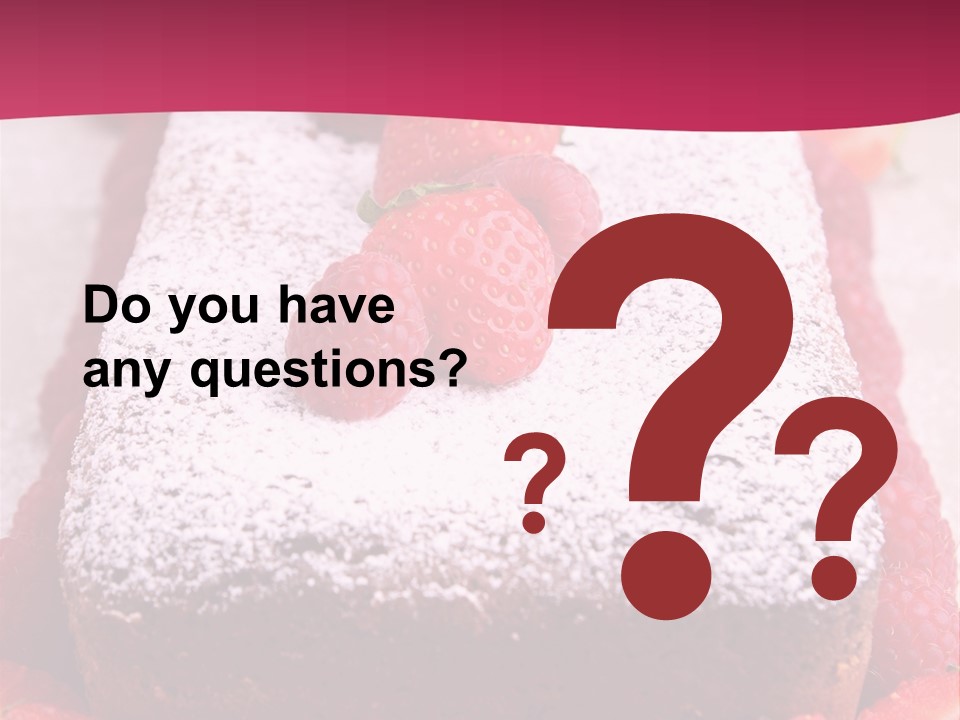 A Piece Of Cake With Strawberries On Top Of It PowerPoint Template