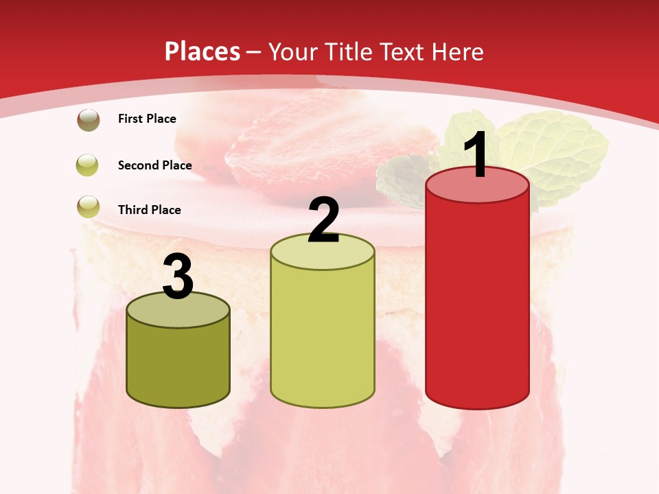 A Piece Of Cake With Strawberries On Top Of It PowerPoint Template