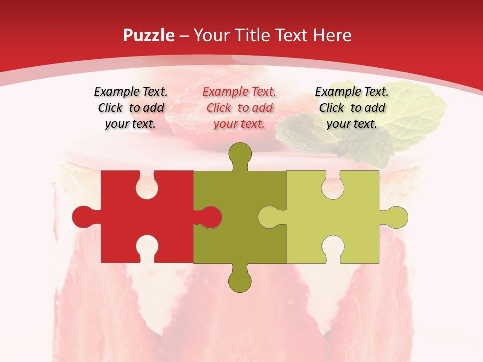 A Piece Of Cake With Strawberries On Top Of It PowerPoint Template