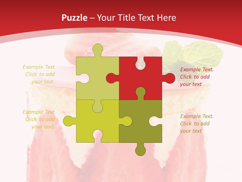 A Piece Of Cake With Strawberries On Top Of It PowerPoint Template