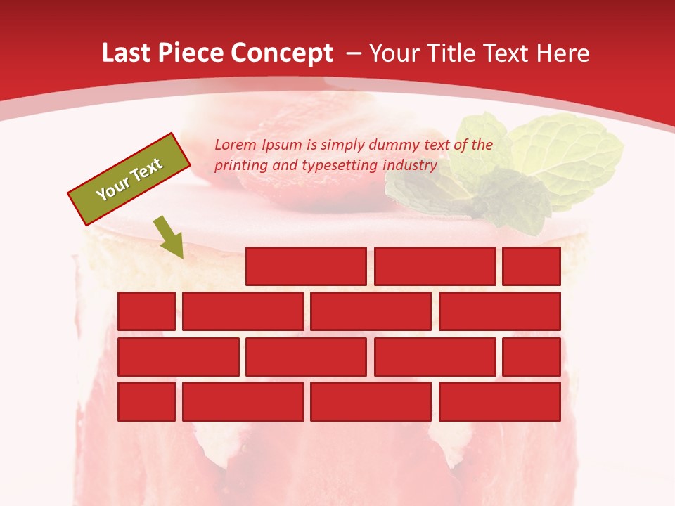 A Piece Of Cake With Strawberries On Top Of It PowerPoint Template
