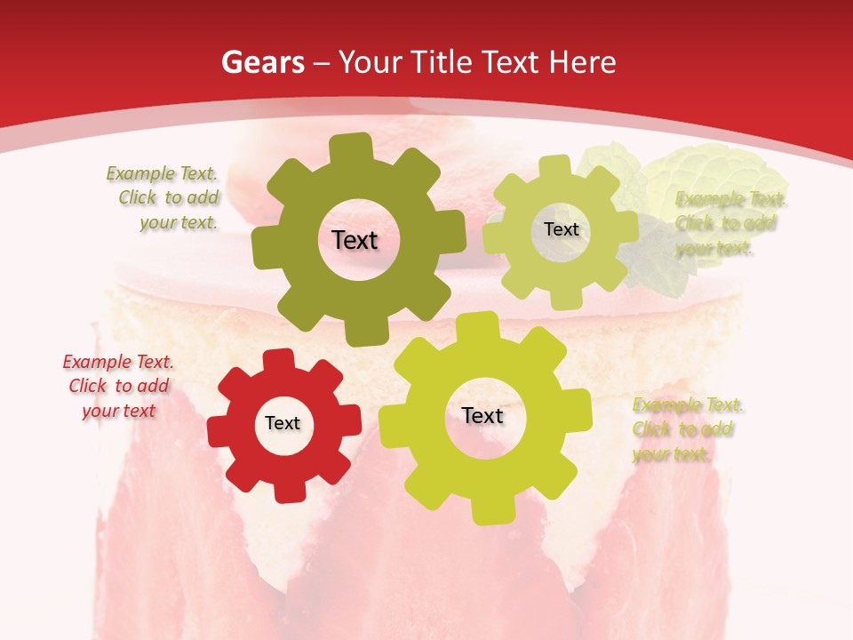 A Piece Of Cake With Strawberries On Top Of It PowerPoint Template