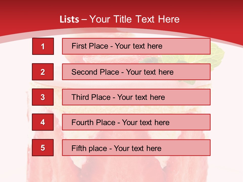 A Piece Of Cake With Strawberries On Top Of It PowerPoint Template