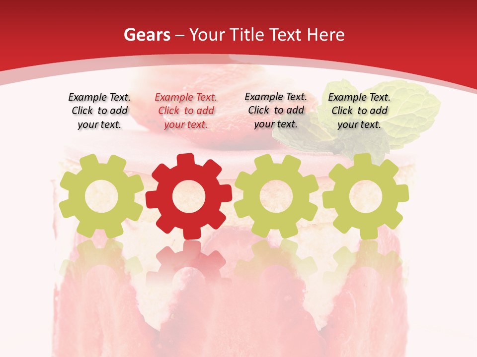 A Piece Of Cake With Strawberries On Top Of It PowerPoint Template