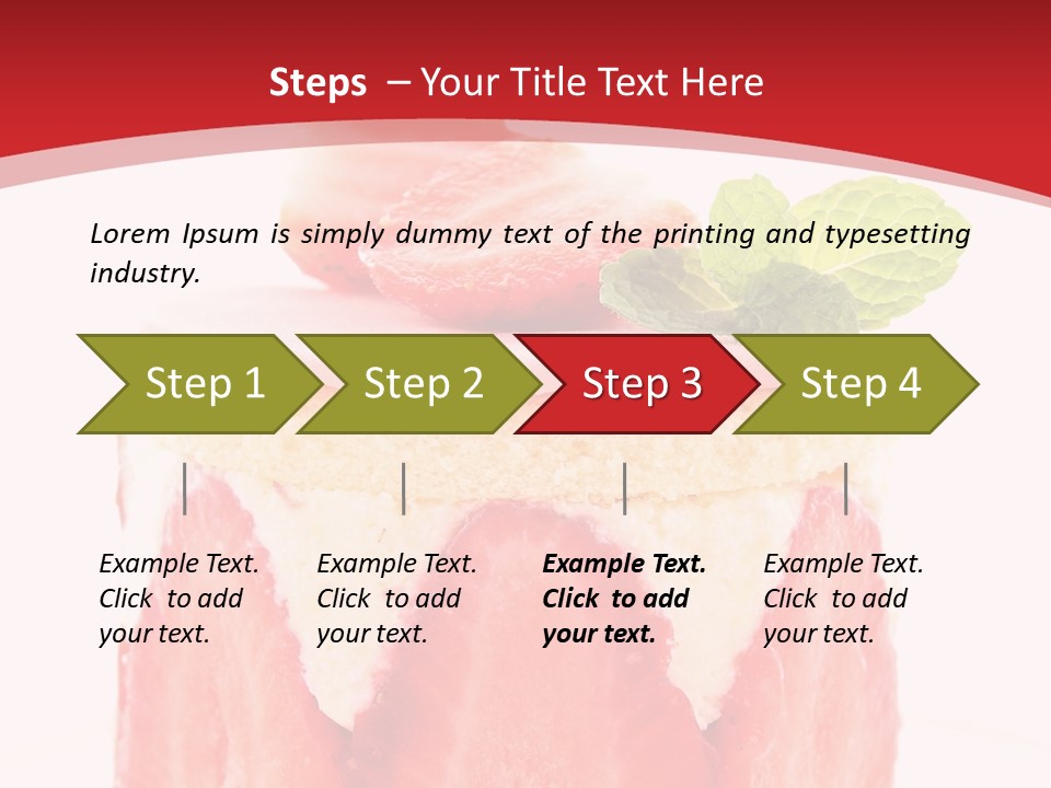 A Piece Of Cake With Strawberries On Top Of It PowerPoint Template