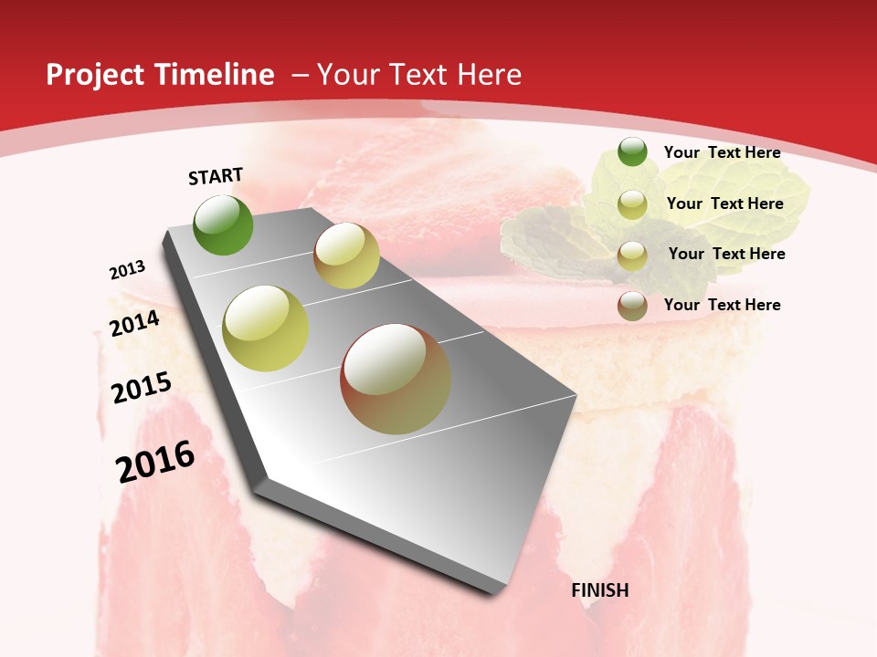 A Piece Of Cake With Strawberries On Top Of It PowerPoint Template