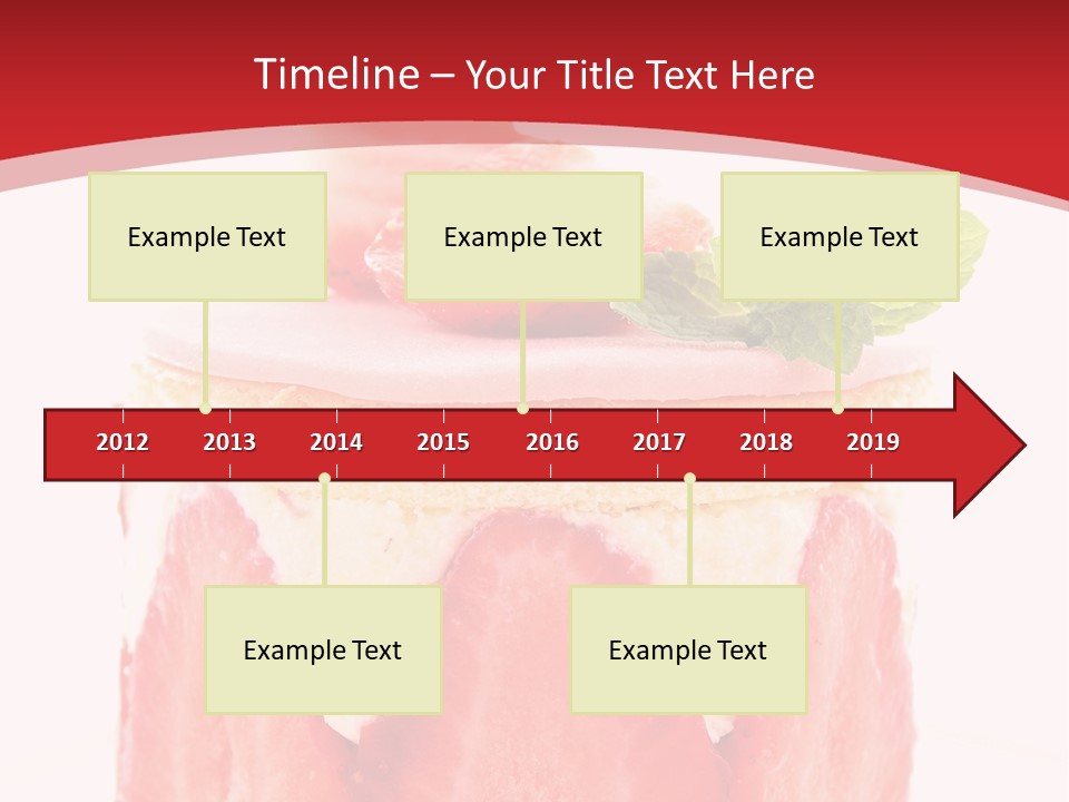 A Piece Of Cake With Strawberries On Top Of It PowerPoint Template