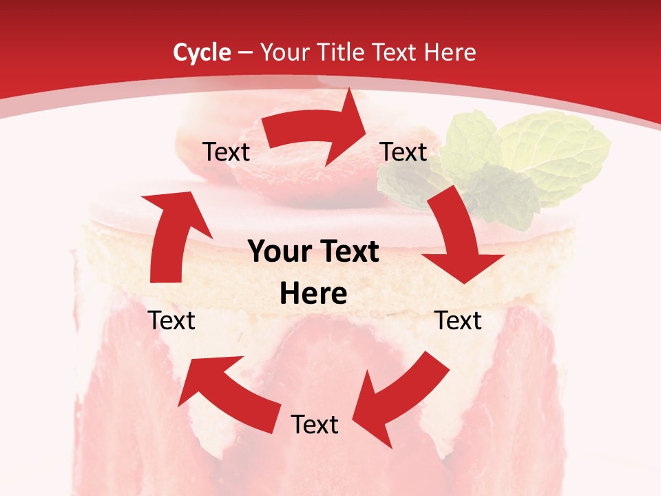 A Piece Of Cake With Strawberries On Top Of It PowerPoint Template