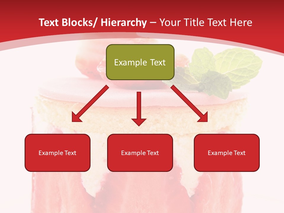 A Piece Of Cake With Strawberries On Top Of It PowerPoint Template