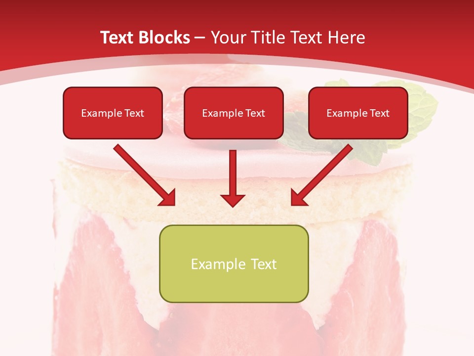 A Piece Of Cake With Strawberries On Top Of It PowerPoint Template
