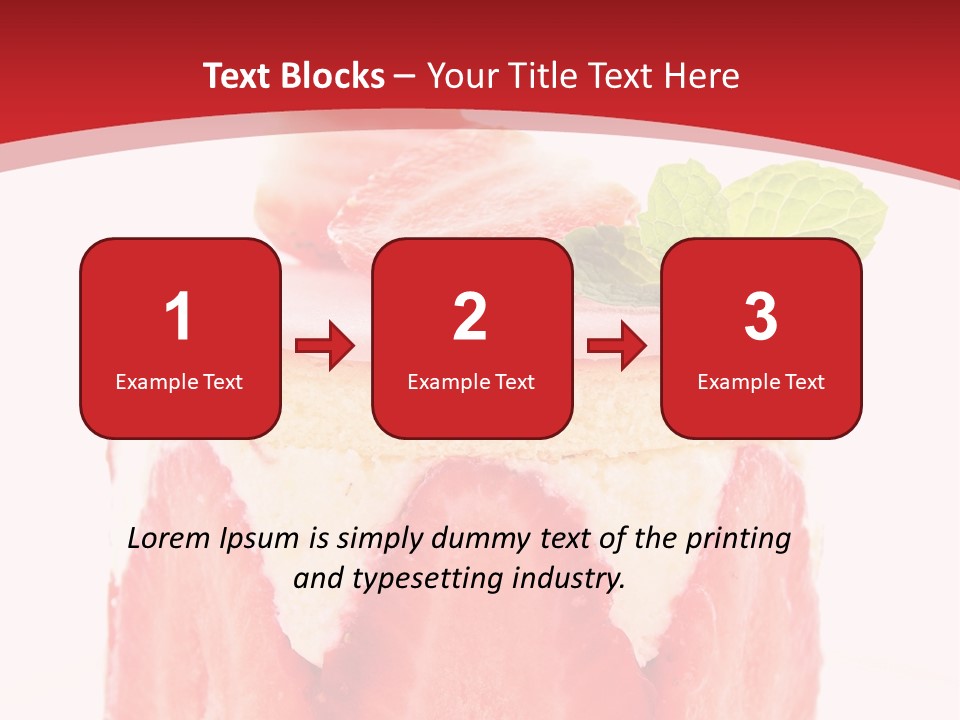 A Piece Of Cake With Strawberries On Top Of It PowerPoint Template