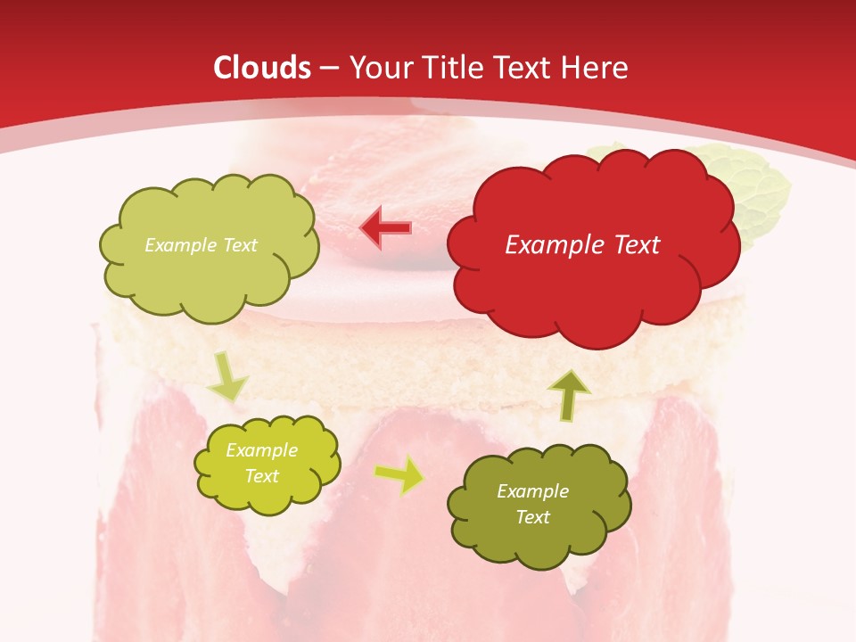 A Piece Of Cake With Strawberries On Top Of It PowerPoint Template