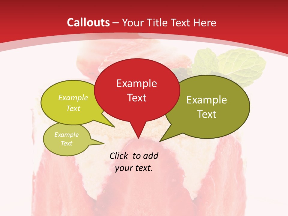 A Piece Of Cake With Strawberries On Top Of It PowerPoint Template