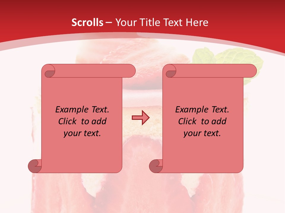 A Piece Of Cake With Strawberries On Top Of It PowerPoint Template