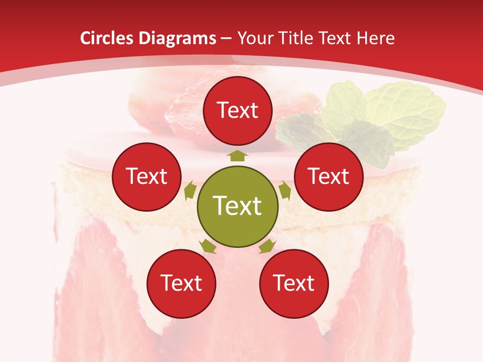 A Piece Of Cake With Strawberries On Top Of It PowerPoint Template