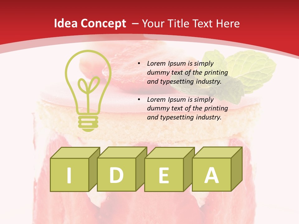 A Piece Of Cake With Strawberries On Top Of It PowerPoint Template