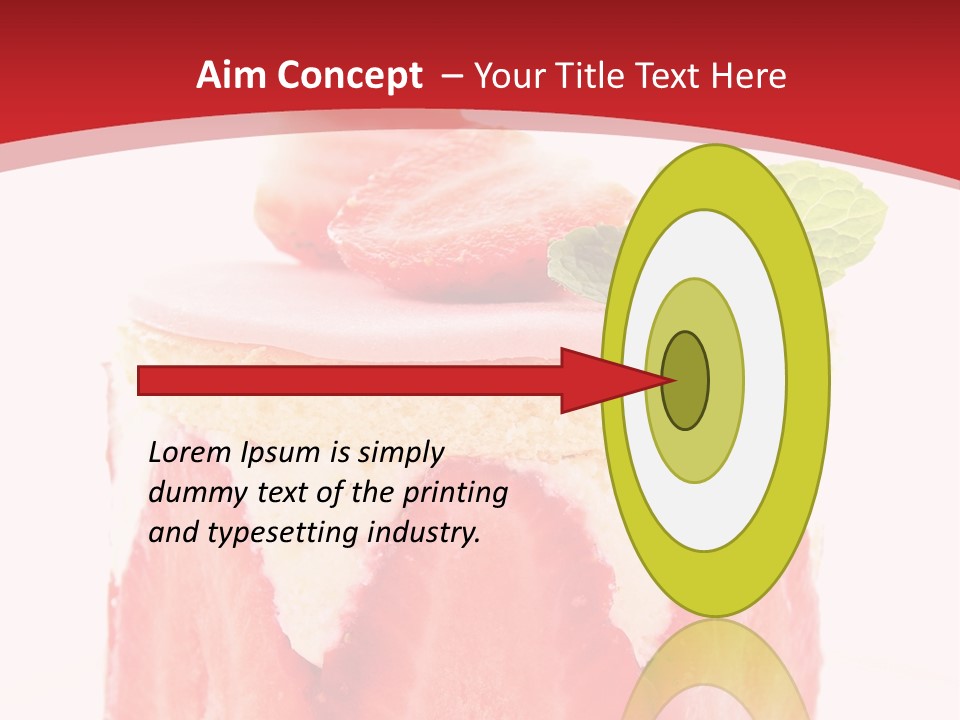 A Piece Of Cake With Strawberries On Top Of It PowerPoint Template