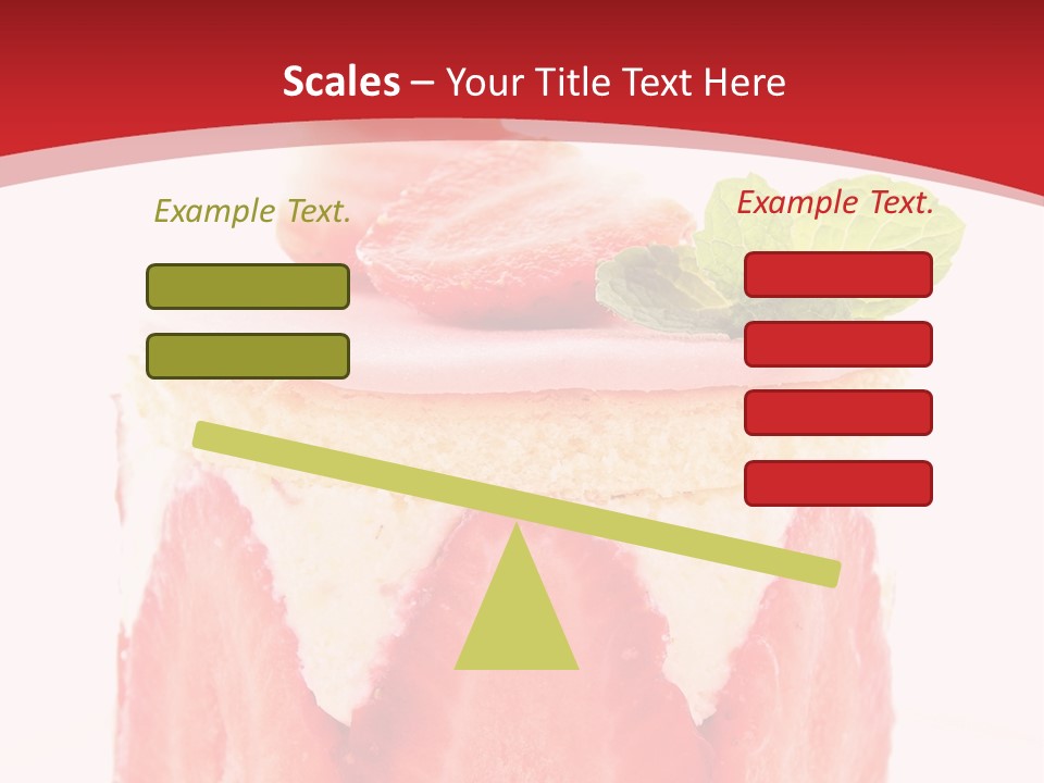 A Piece Of Cake With Strawberries On Top Of It PowerPoint Template