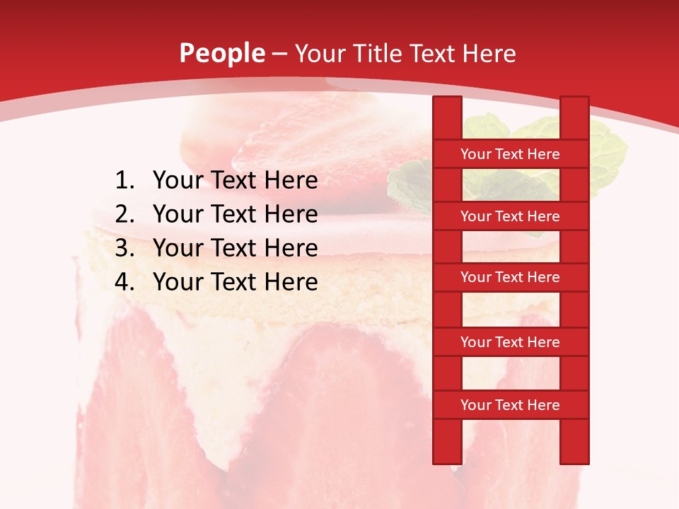 A Piece Of Cake With Strawberries On Top Of It PowerPoint Template