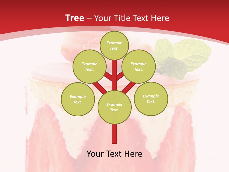 A Piece Of Cake With Strawberries On Top Of It PowerPoint Template