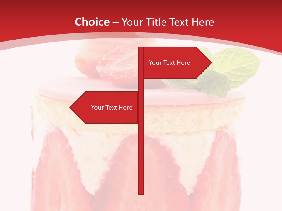 A Piece Of Cake With Strawberries On Top Of It PowerPoint Template