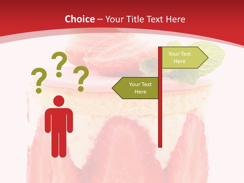 A Piece Of Cake With Strawberries On Top Of It PowerPoint Template