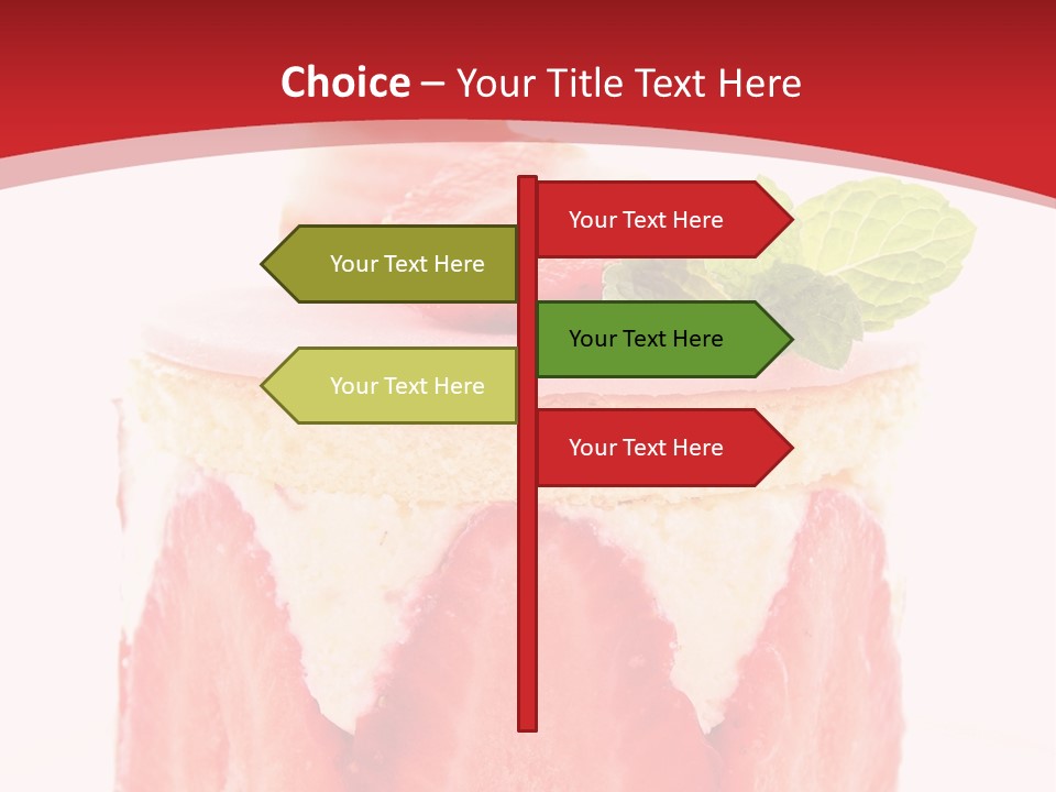 A Piece Of Cake With Strawberries On Top Of It PowerPoint Template