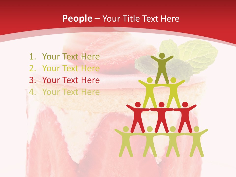 A Piece Of Cake With Strawberries On Top Of It PowerPoint Template