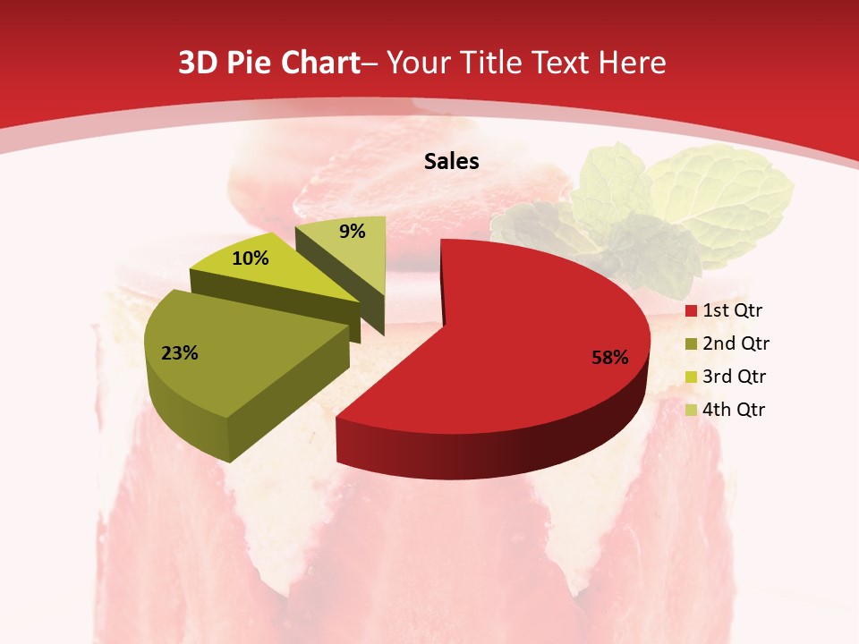A Piece Of Cake With Strawberries On Top Of It PowerPoint Template
