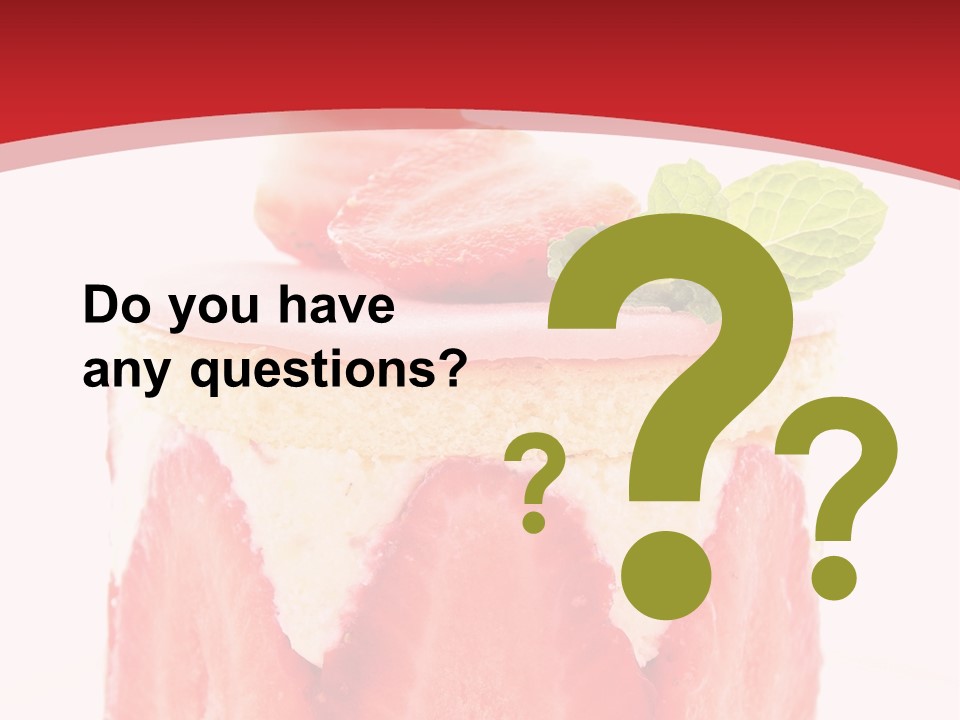 A Piece Of Cake With Strawberries On Top Of It PowerPoint Template