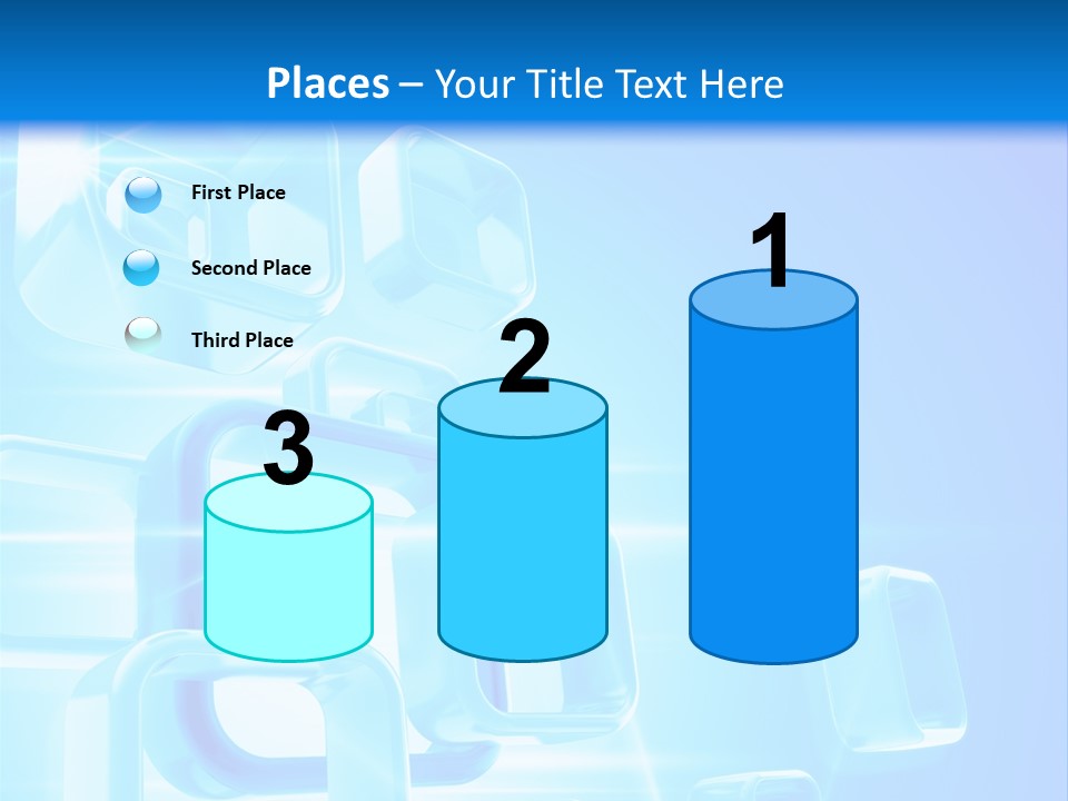 A Blue Abstract Background With Squares And Cubes PowerPoint Template