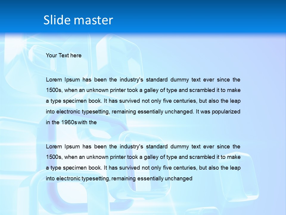 A Blue Abstract Background With Squares And Cubes PowerPoint Template