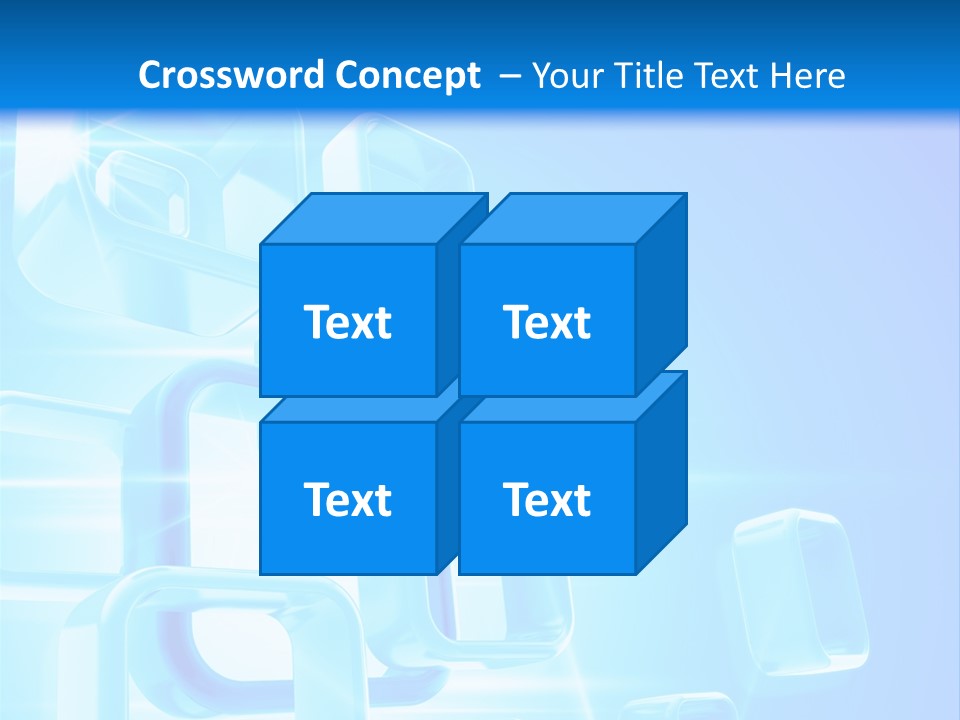 A Blue Abstract Background With Squares And Cubes PowerPoint Template