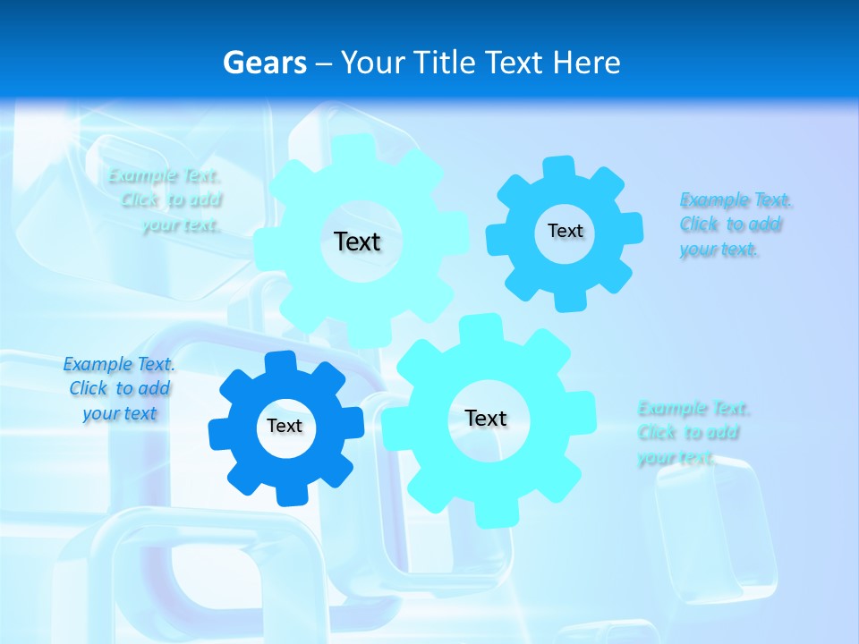 A Blue Abstract Background With Squares And Cubes PowerPoint Template