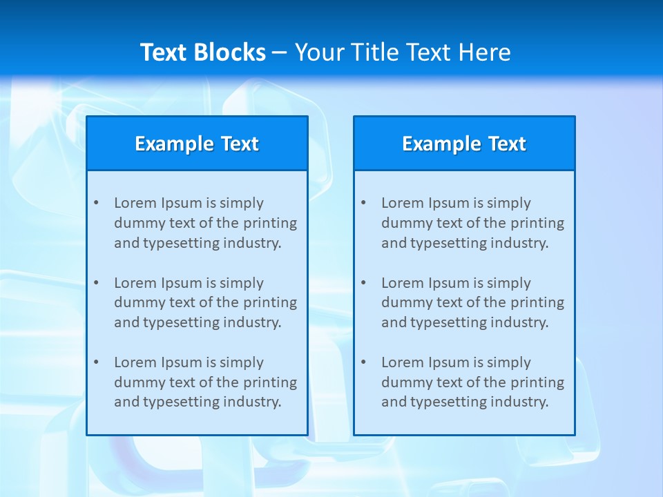 A Blue Abstract Background With Squares And Cubes PowerPoint Template