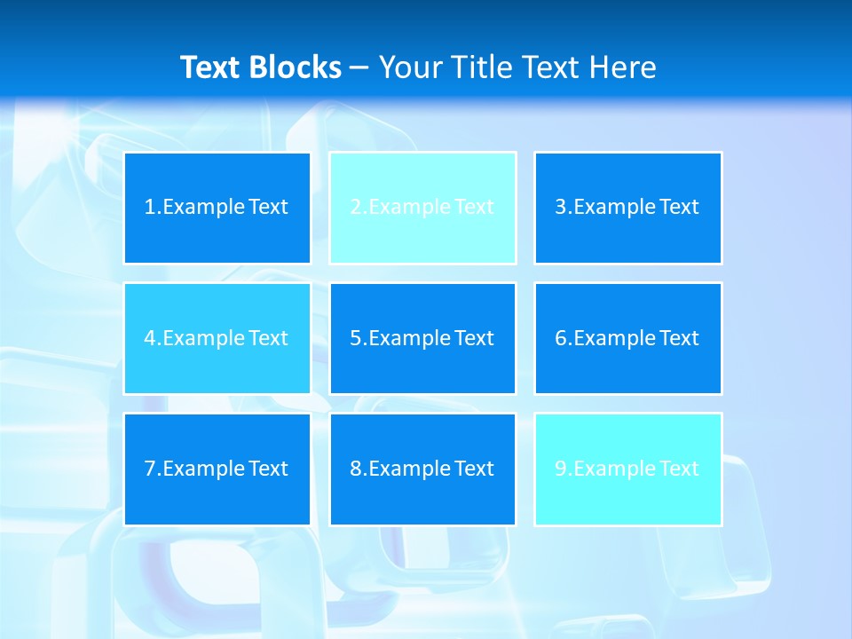 A Blue Abstract Background With Squares And Cubes PowerPoint Template