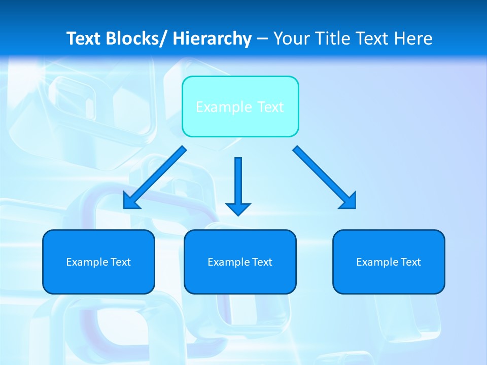 A Blue Abstract Background With Squares And Cubes PowerPoint Template
