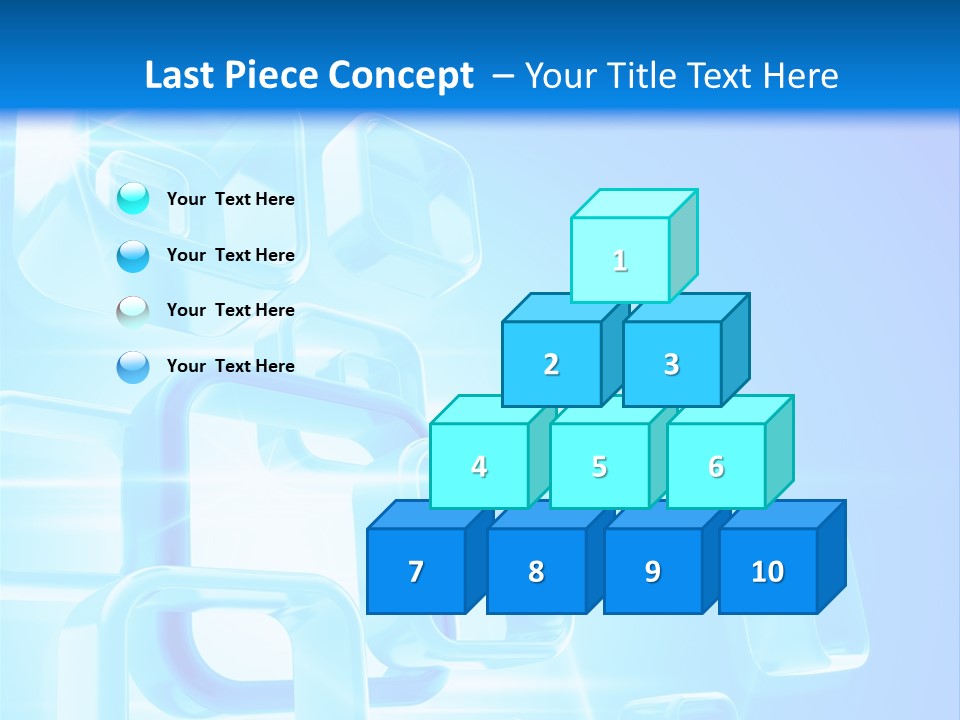 A Blue Abstract Background With Squares And Cubes PowerPoint Template