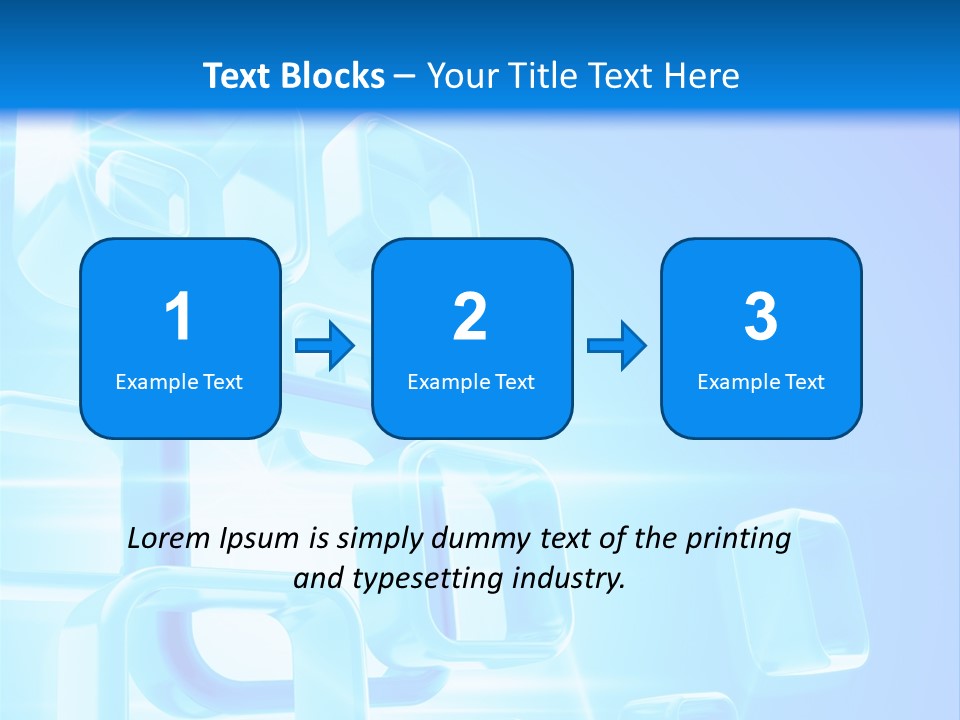 A Blue Abstract Background With Squares And Cubes PowerPoint Template