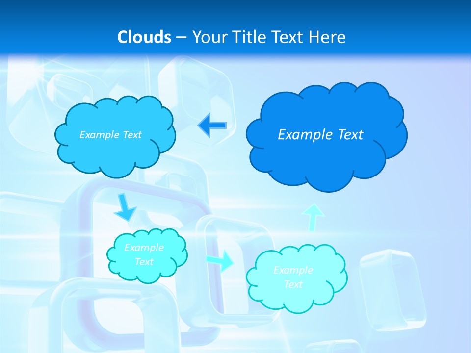 A Blue Abstract Background With Squares And Cubes PowerPoint Template