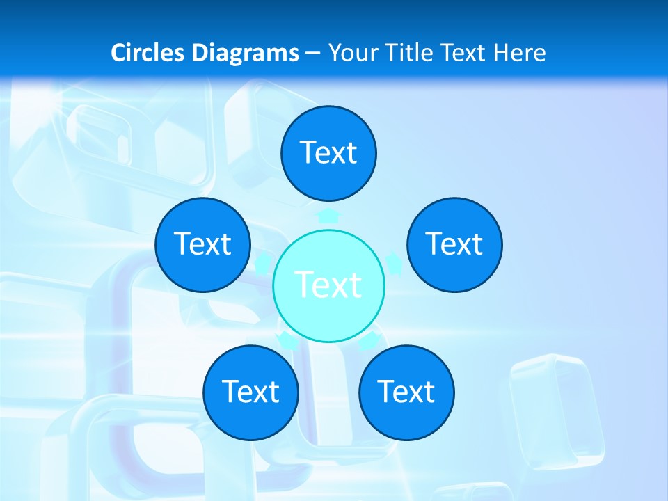 A Blue Abstract Background With Squares And Cubes PowerPoint Template