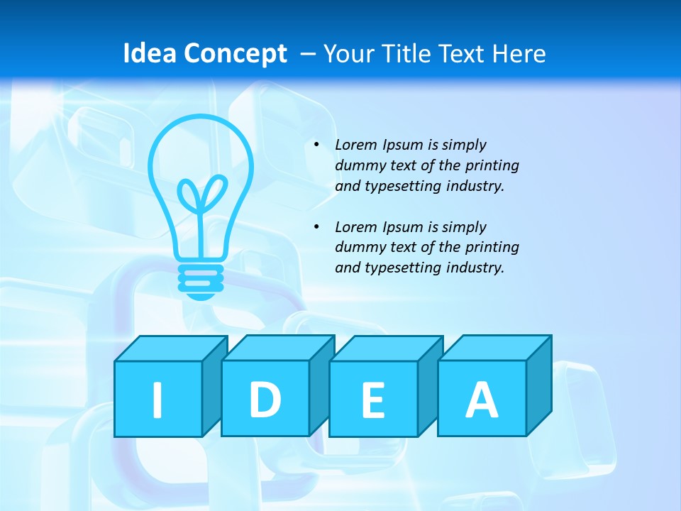 A Blue Abstract Background With Squares And Cubes PowerPoint Template