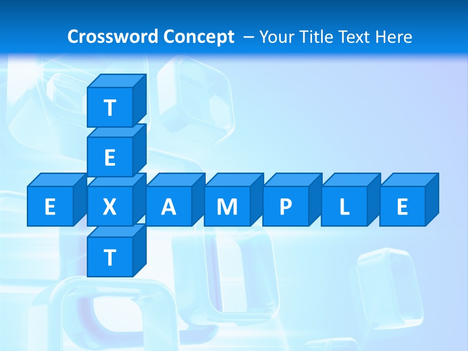 A Blue Abstract Background With Squares And Cubes PowerPoint Template