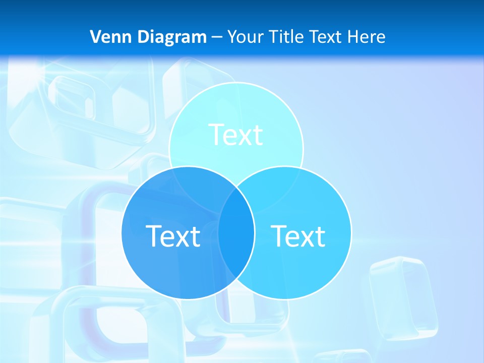 A Blue Abstract Background With Squares And Cubes PowerPoint Template