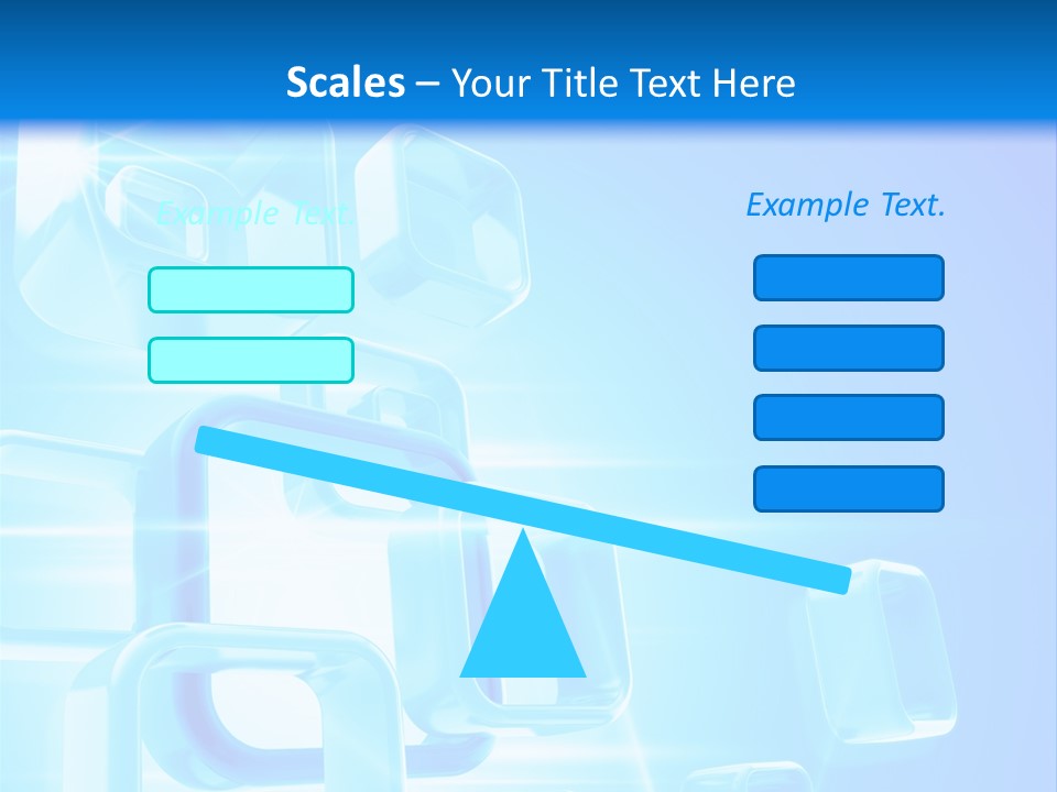 A Blue Abstract Background With Squares And Cubes PowerPoint Template