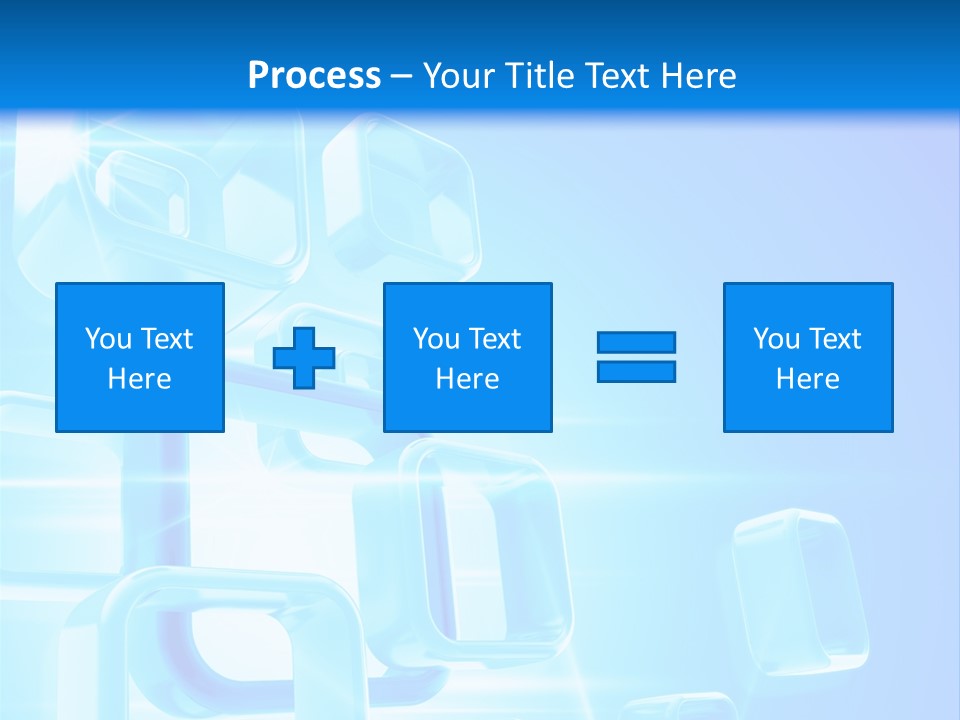 A Blue Abstract Background With Squares And Cubes PowerPoint Template