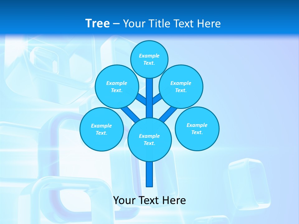 A Blue Abstract Background With Squares And Cubes PowerPoint Template