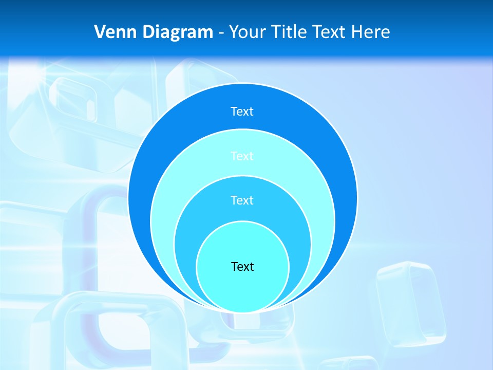 A Blue Abstract Background With Squares And Cubes PowerPoint Template